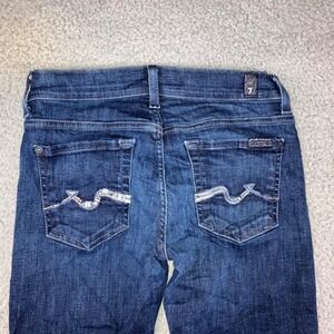7 For All Mankind Roxanne Jeans Women 25x31 Low Rise Dark Wash Slim Fit Stretch